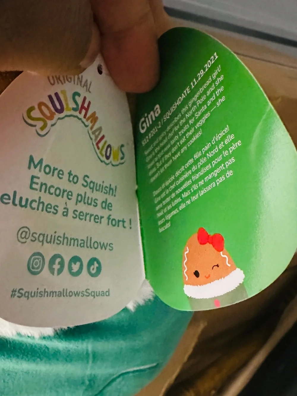 NWT Squishmallows 12” Gina Gingerbread Girl